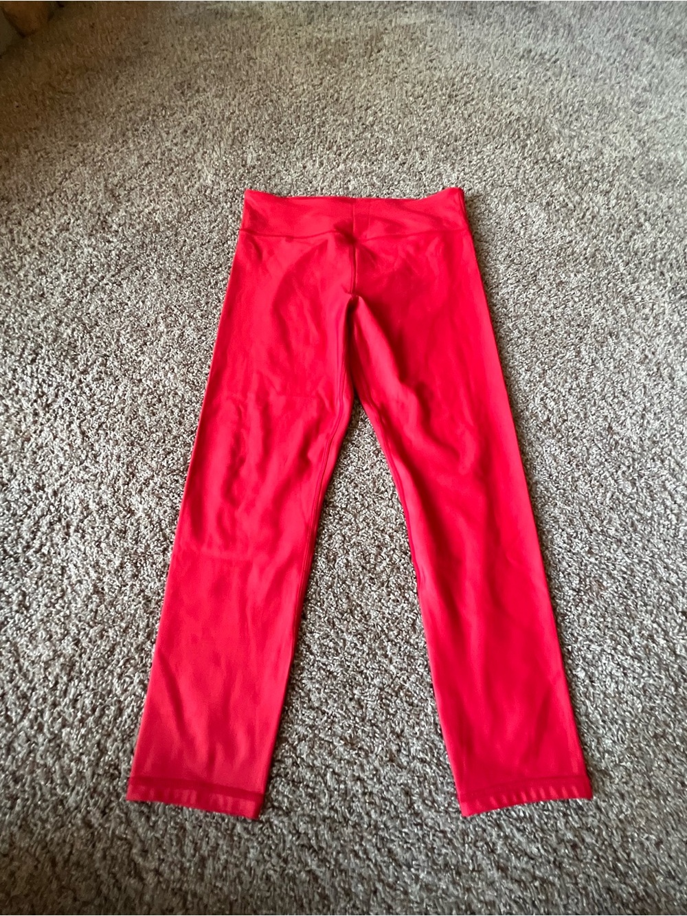 ZYIA Bright Red Womans Active Leggings Metallic